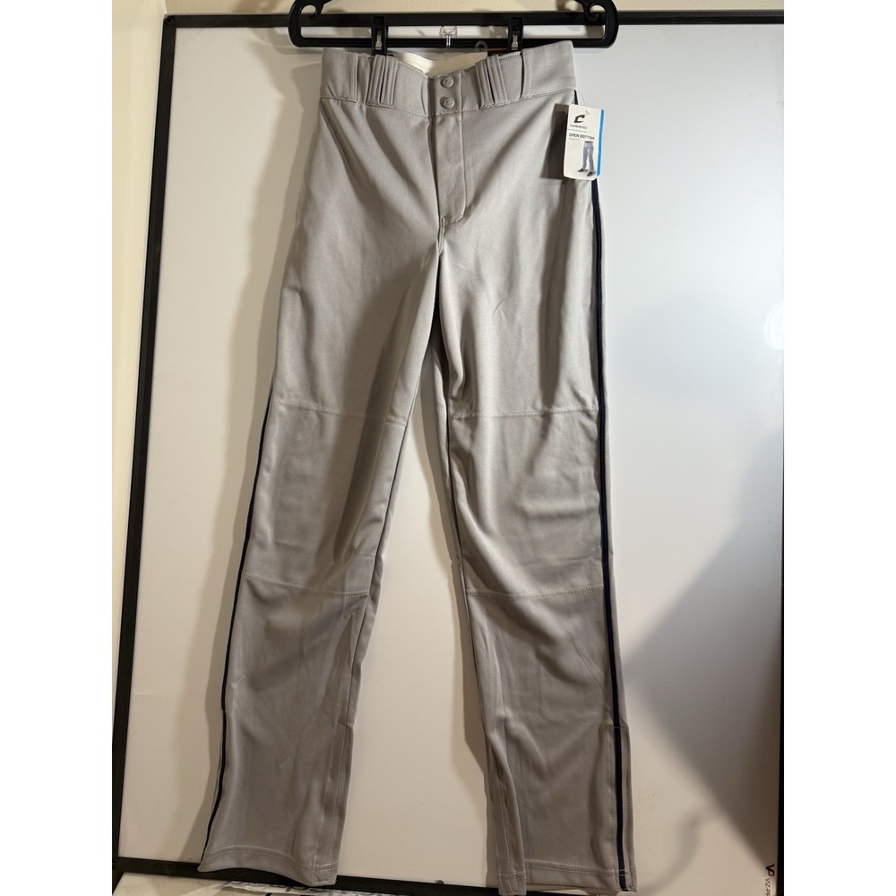 Champro Men's Adult Triple Crown Baseball Pant Gray Navy Pipe Size Small